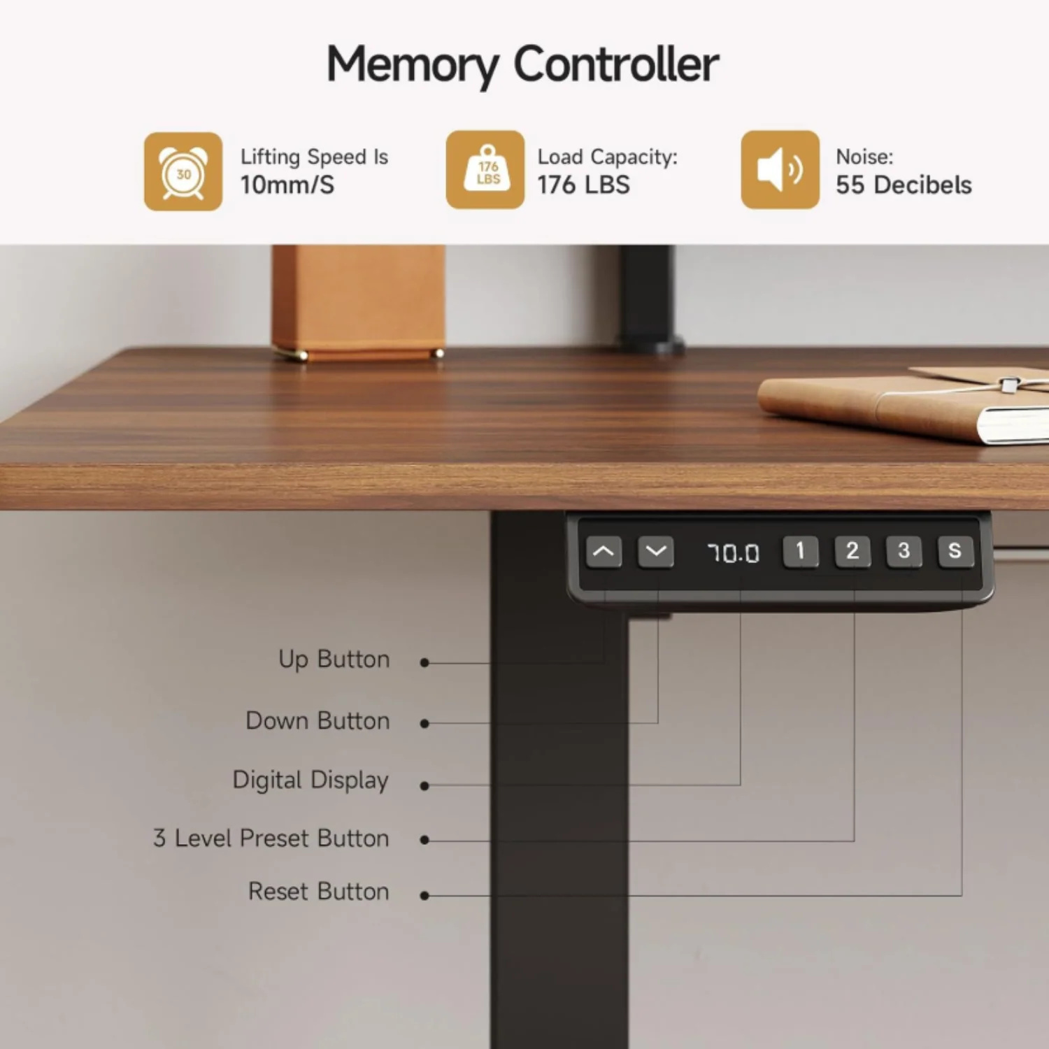 (Discontinued) 71 x 24 Inch Electric Standing Desk. Home Office Stand Up Desk with Memory Preset Controller