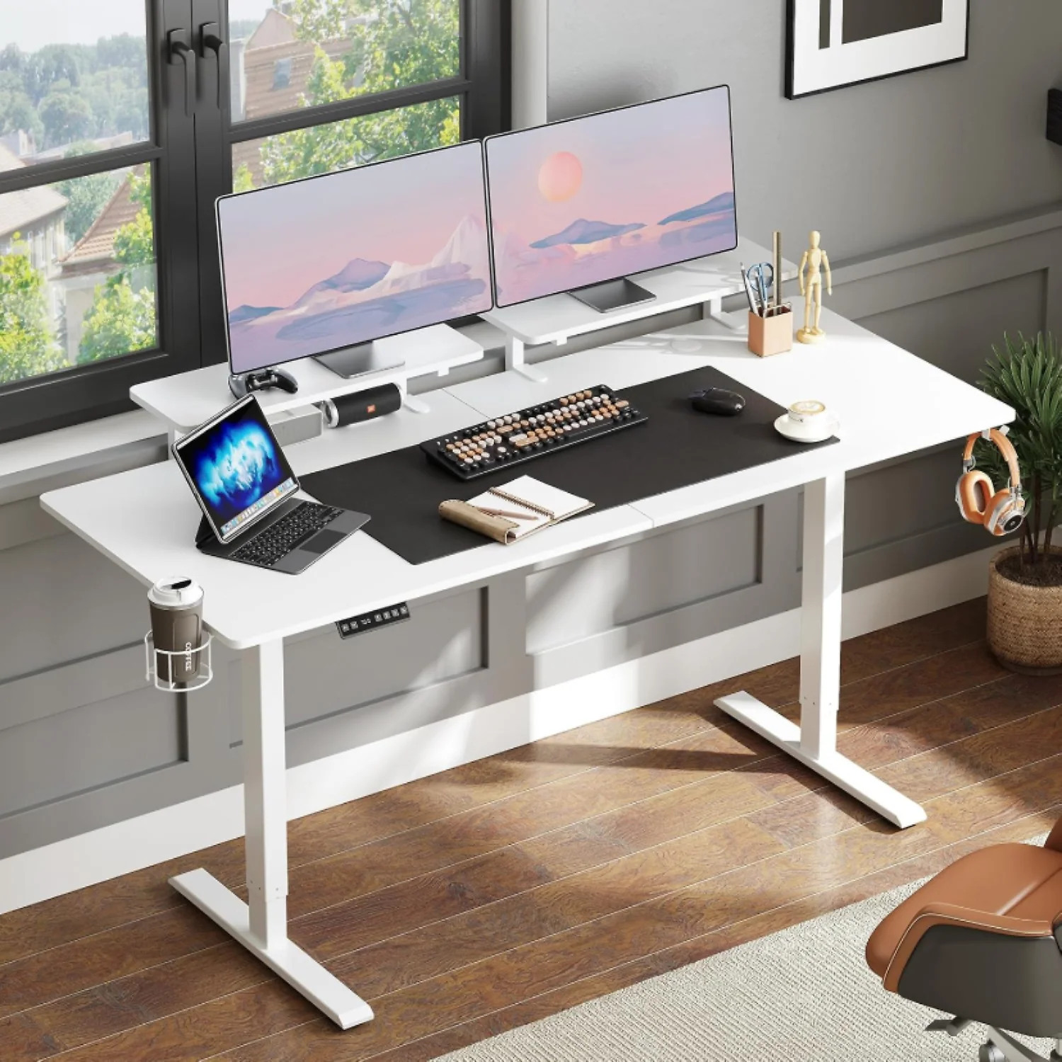 (Discontinued) 71 x 24 Inch Electric Standing Desk. Home Office Stand Up Desk with Memory Preset Controller