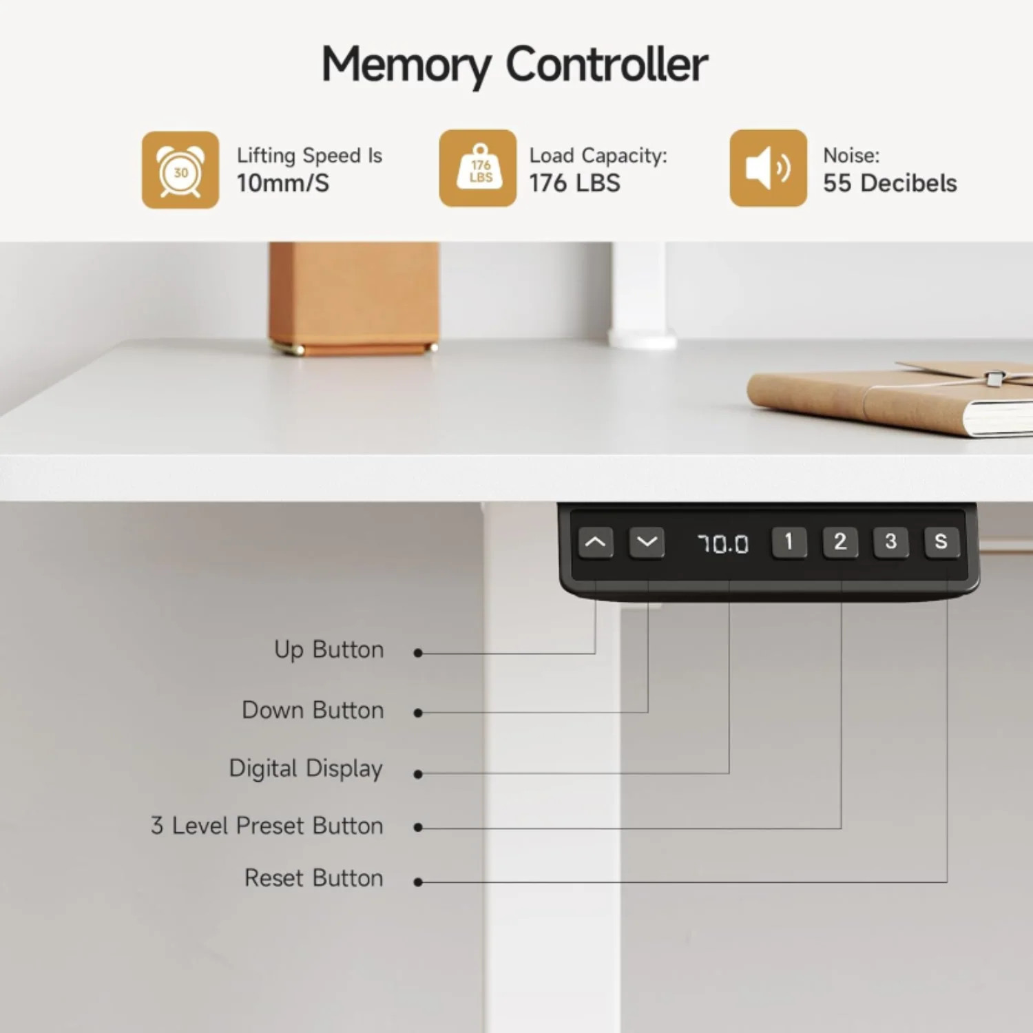 (Discontinued) 71 x 24 Inch Electric Standing Desk. Home Office Stand Up Desk with Memory Preset Controller