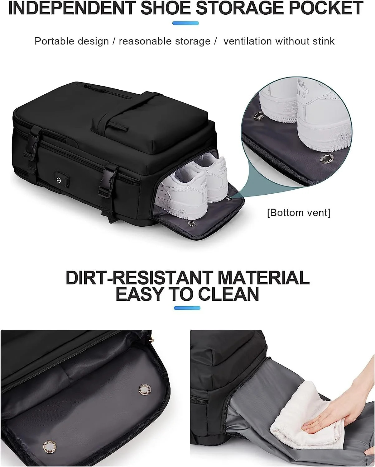 Adventure Ready | 40L Waterproof Travel Backpack with USB Port & Shoe Compartment | Versatile Design for Travel and Outdoor Use