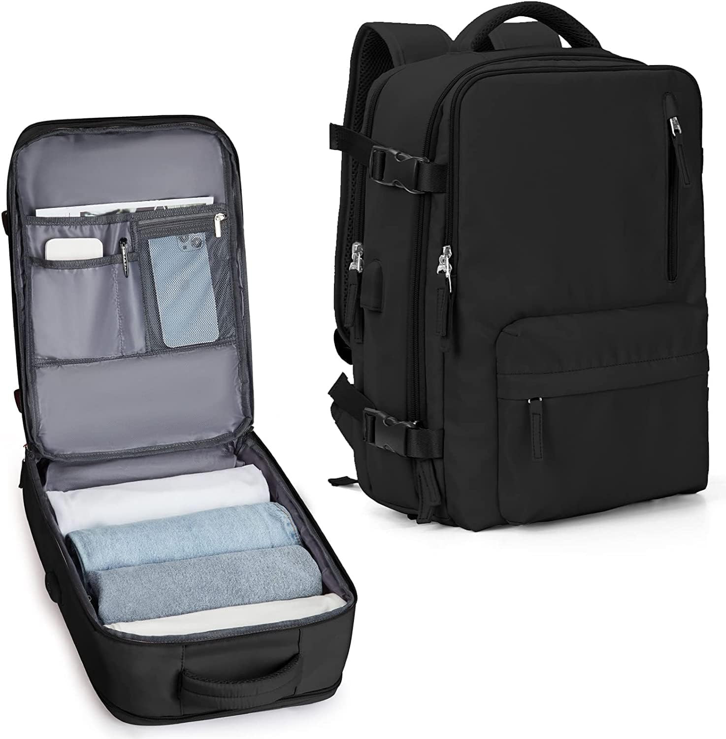 Adventure Ready | 40L Waterproof Travel Backpack with USB Port & Shoe Compartment | Versatile Design for Travel and Outdoor Use