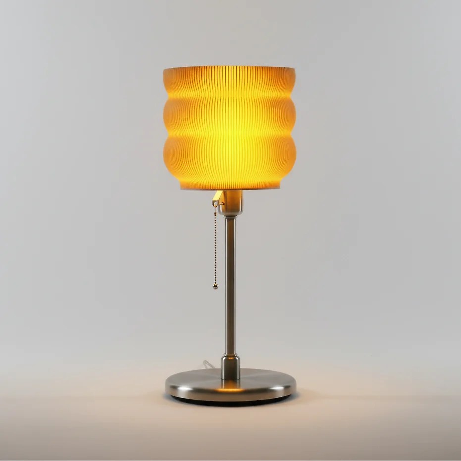 Big Yellow Table Lamp LED Sculptural Bedside Light Decor Glenbrookhome