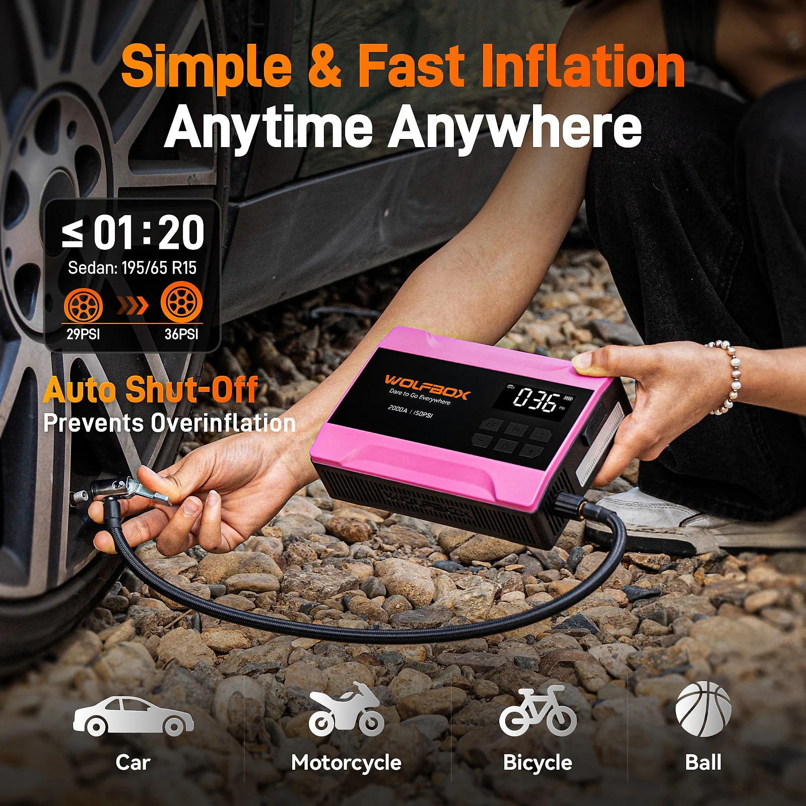 2000A Jump Starter with Air Compressor | WOLFBOX MegaVolt 10Air