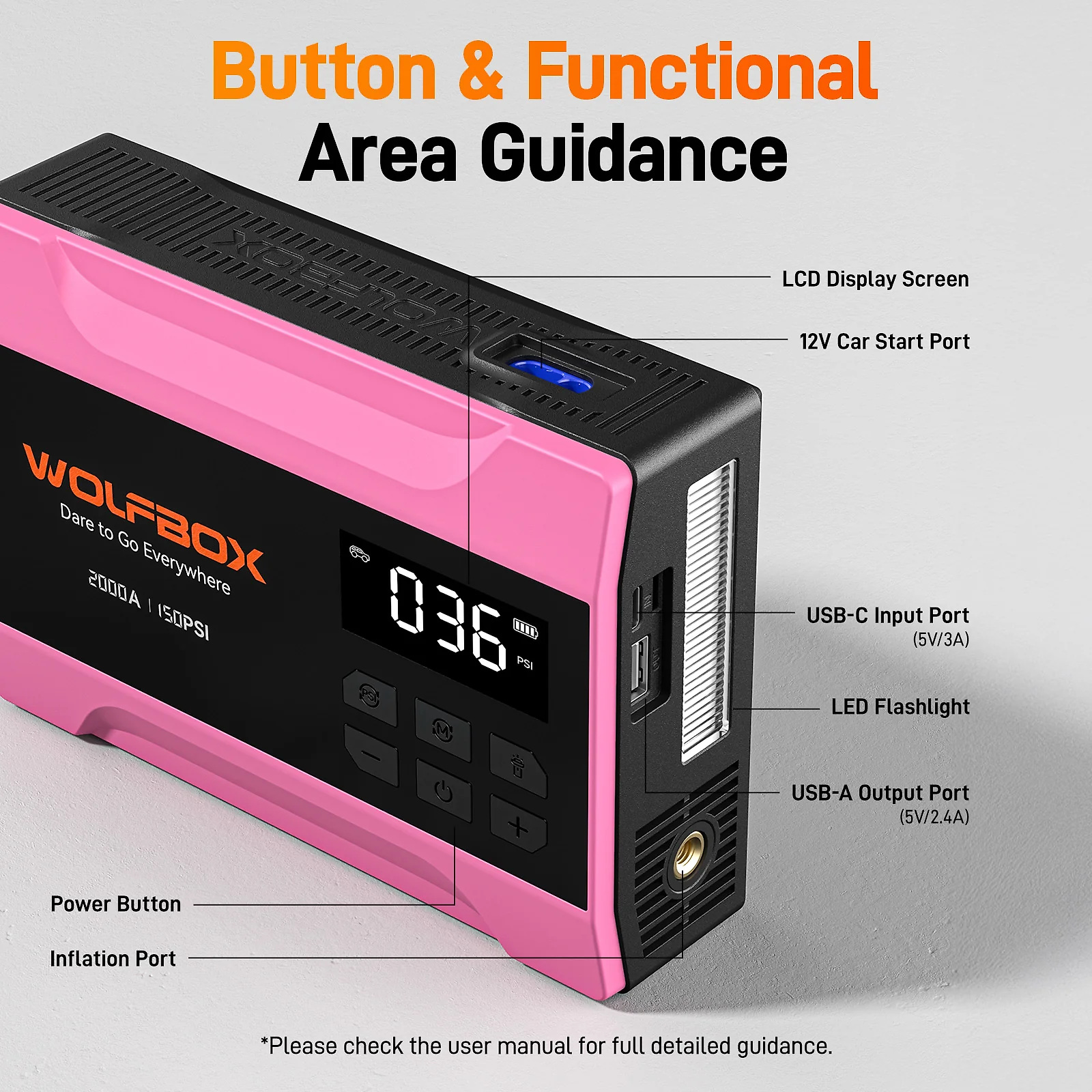 2000A Jump Starter with Air Compressor | WOLFBOX MegaVolt 10Air