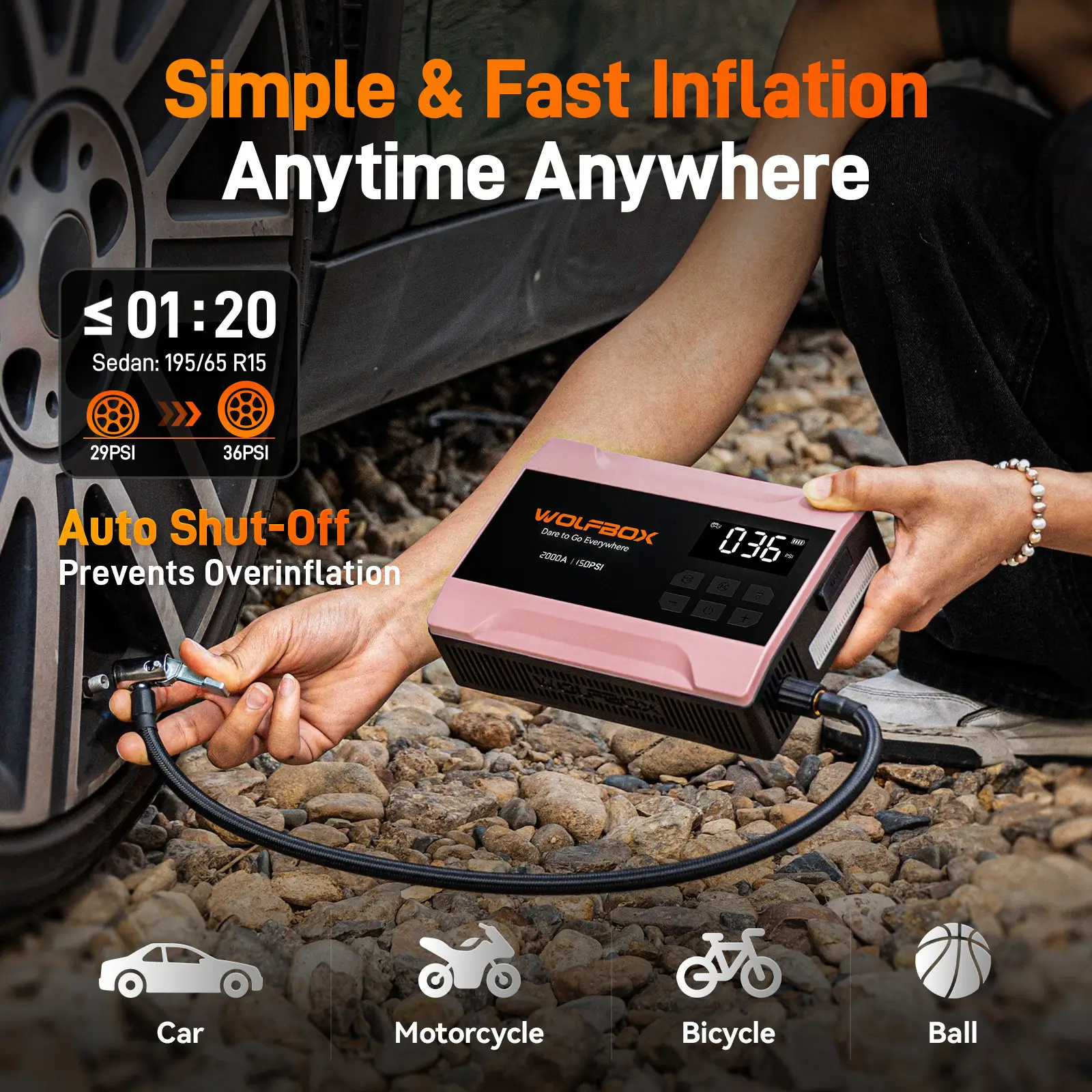 2000A Jump Starter with Air Compressor | WOLFBOX MegaVolt 10Air
