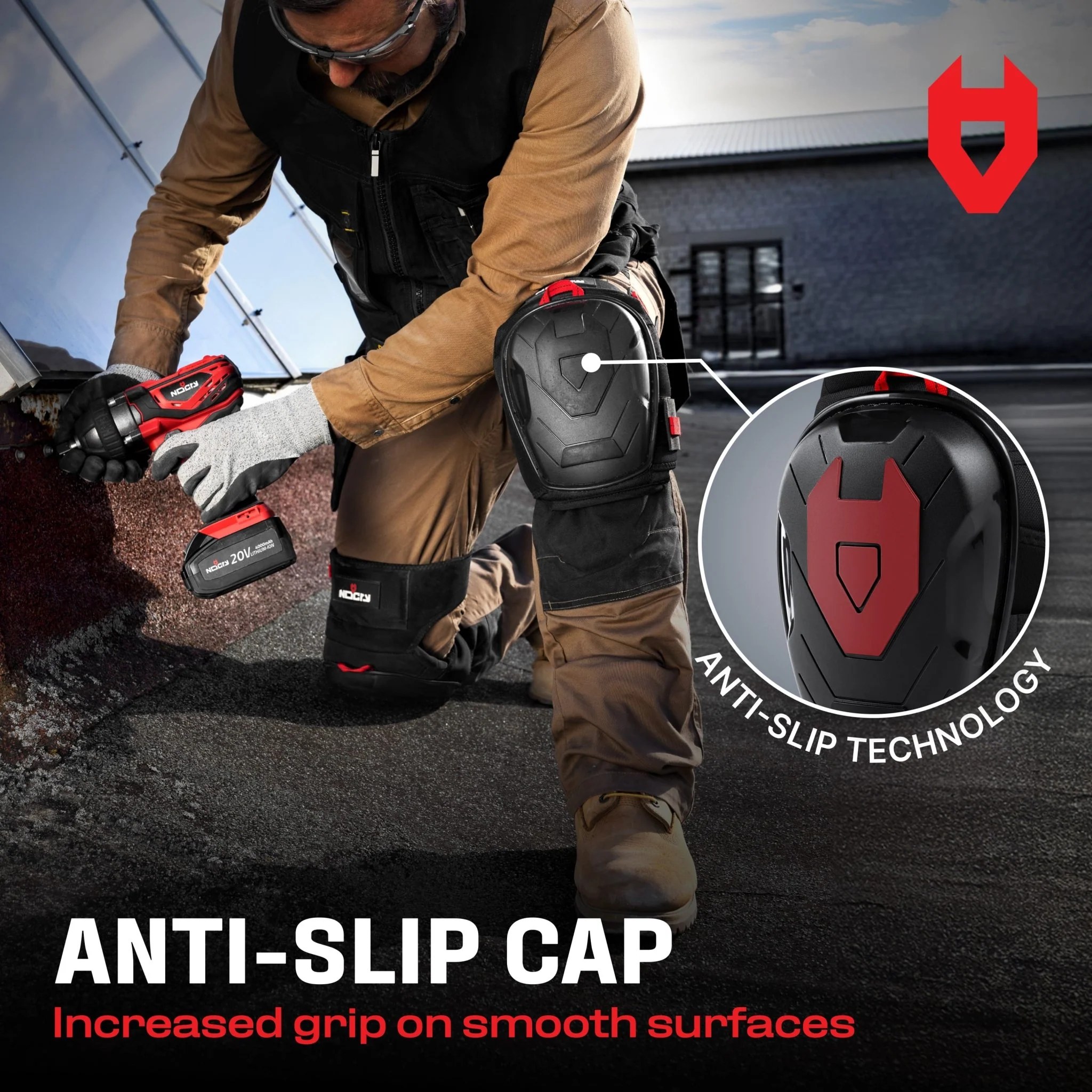 GelGuard+ Anti-Slip Thigh Strap Knee Pads