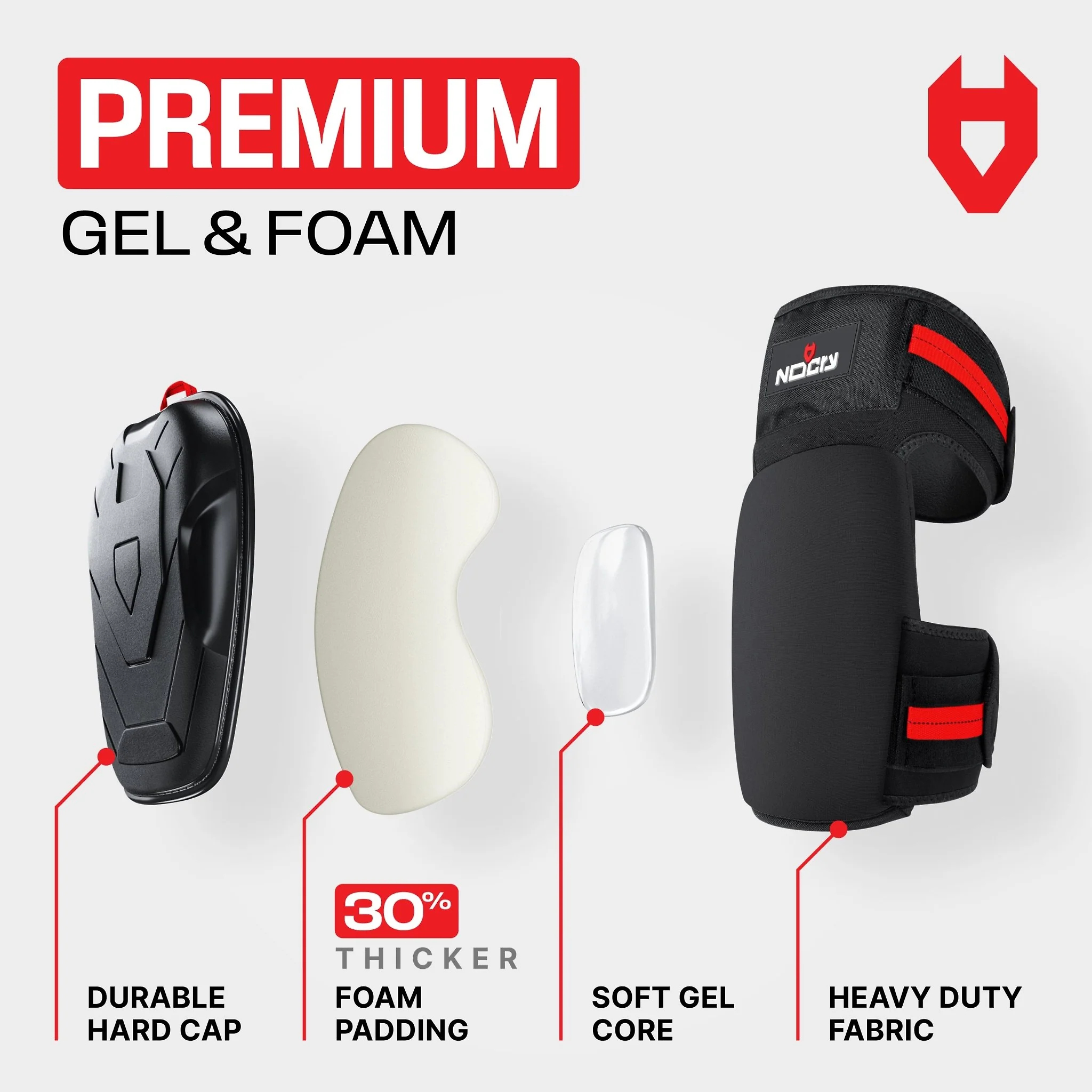 GelGuard+ Anti-Slip Thigh Strap Knee Pads