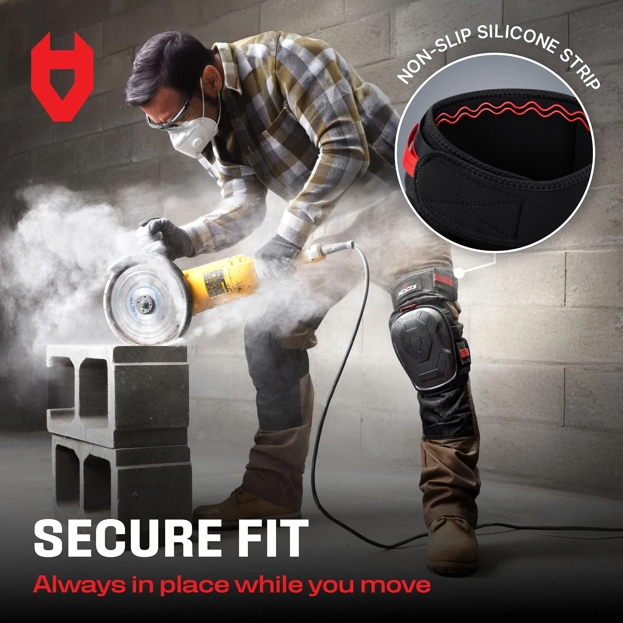 GelGuard+ Anti-Slip Thigh Strap Knee Pads
