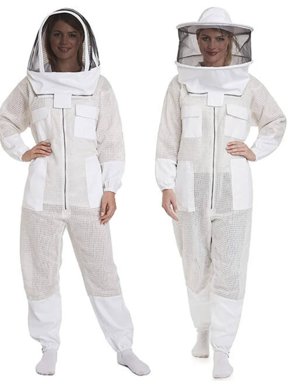 Unisex White Ventilated Bee Suit