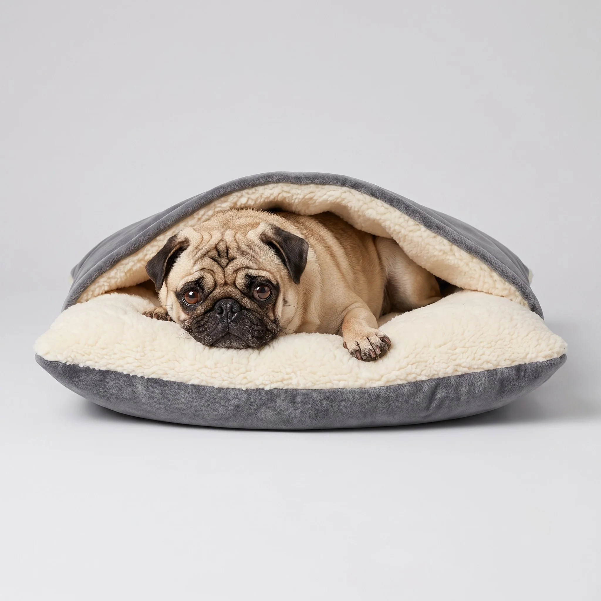 Komavic Cozy Sleepy Burrow Dog Bed With Removable Cover