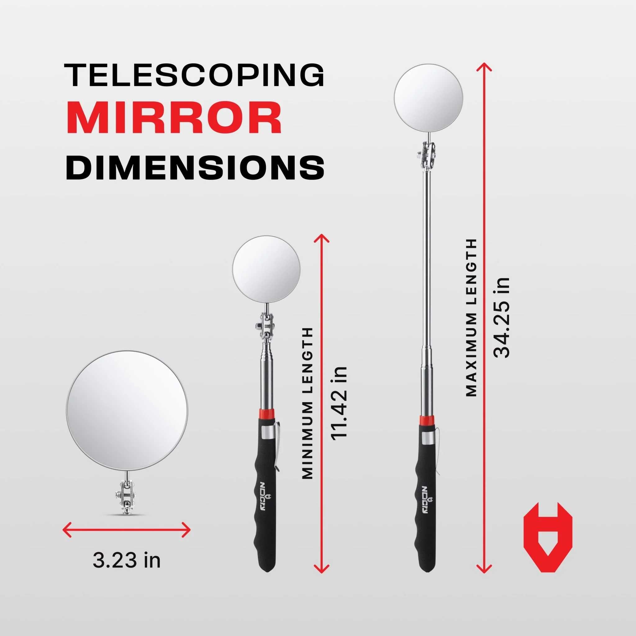 360inspect Extendable Telescoping Inspection Mirror