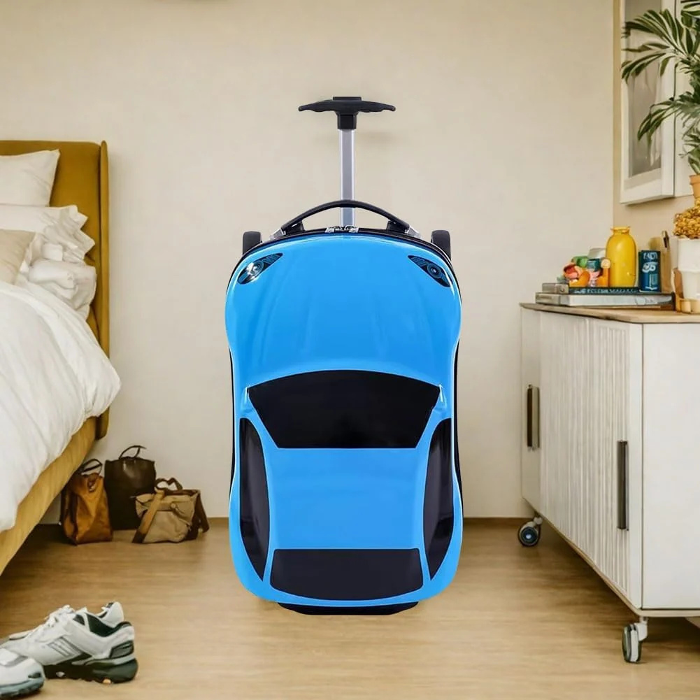 Adventure Buddy | Kids Suitcase with Fun Car Design & Adjustable Handle | Durable ABS Luggage for Easy Travel