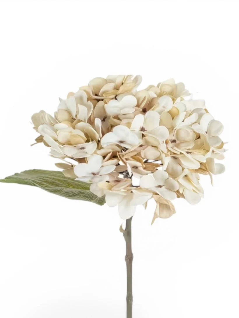 Artificial Short Soft Cream Hydrangea Stem Faux Flower Decor