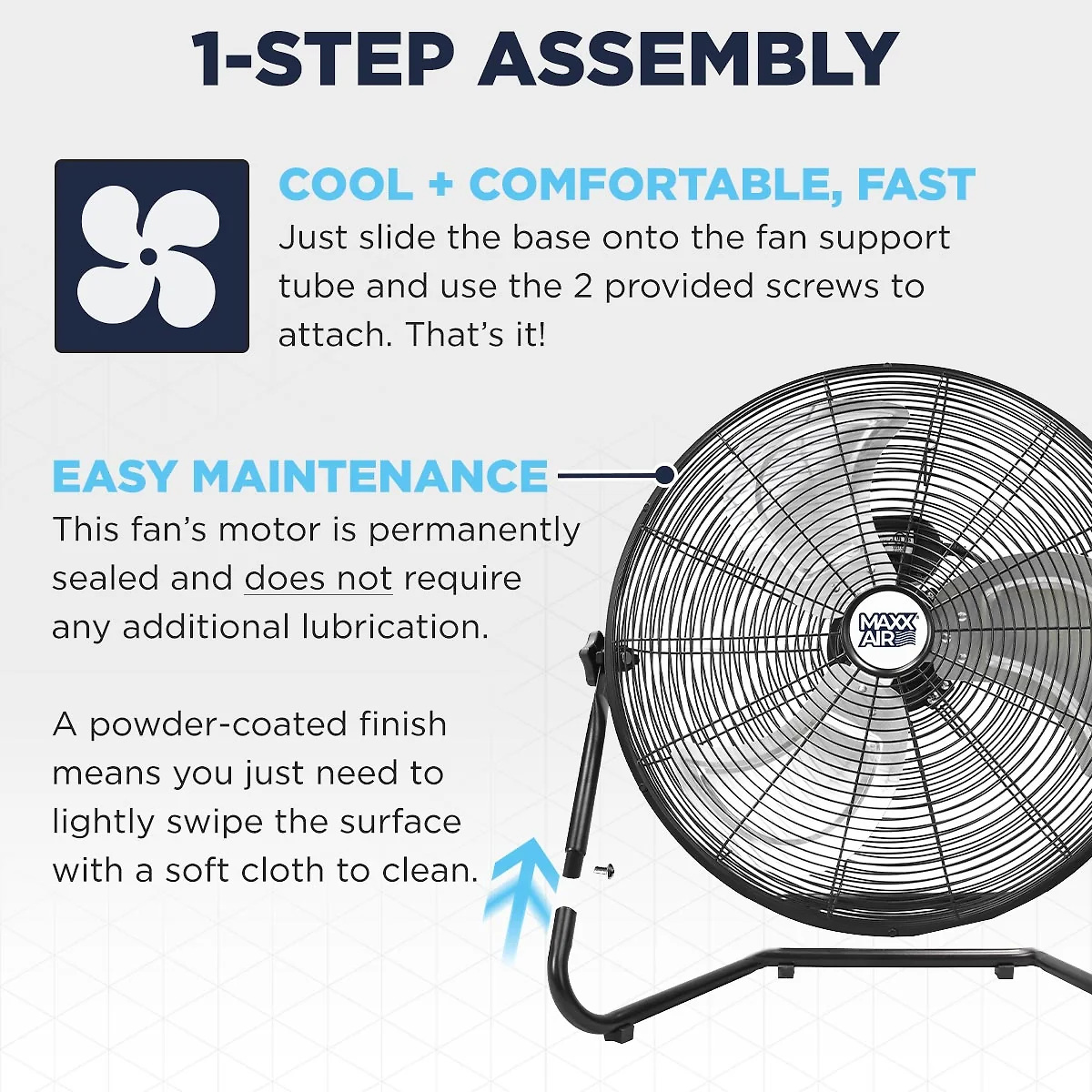 20 In. 3-Speed Tilting High Velocity Floor Fan