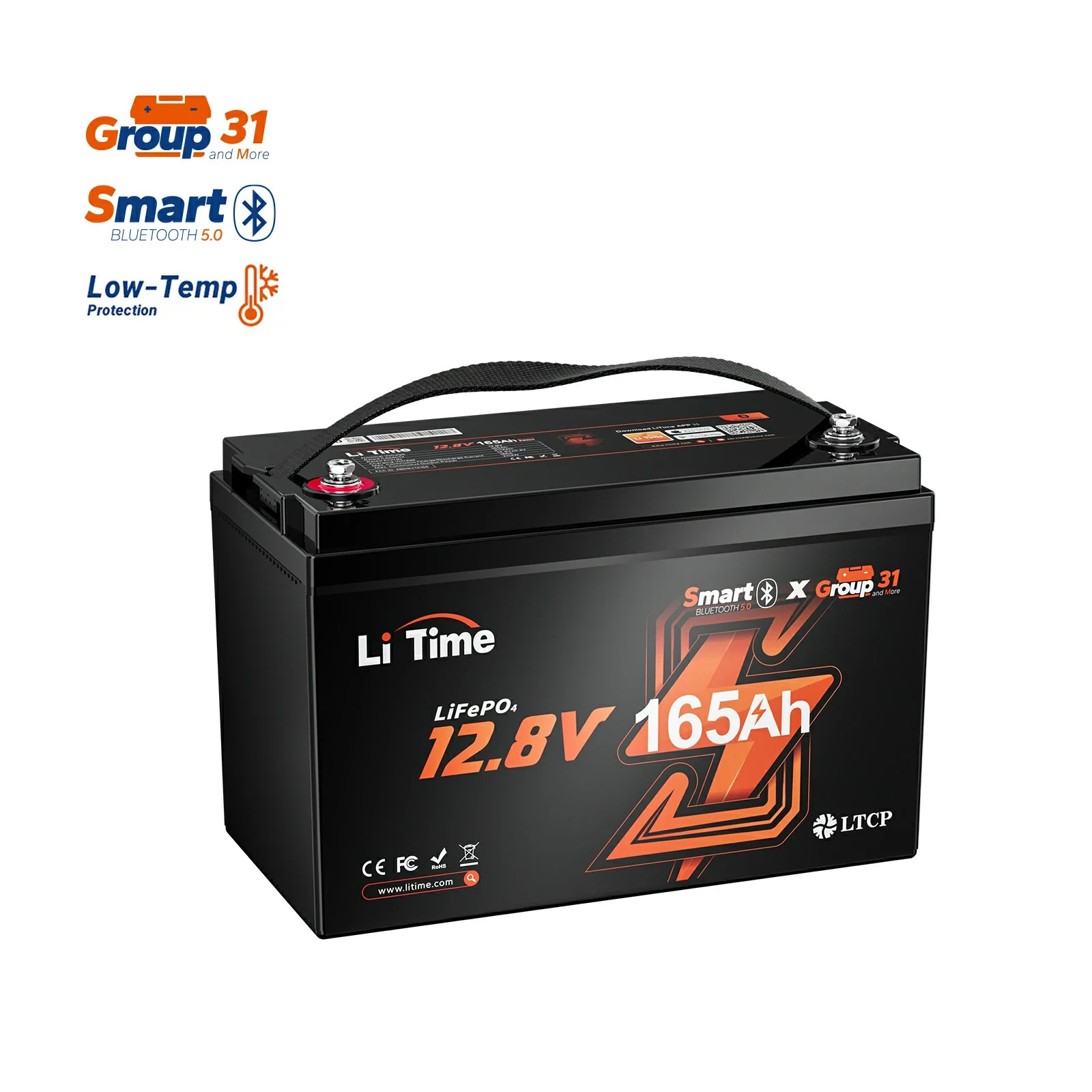 LiTime 12V Marine Power Solution for 0-2400W Electric Outboards and Trolling Motor