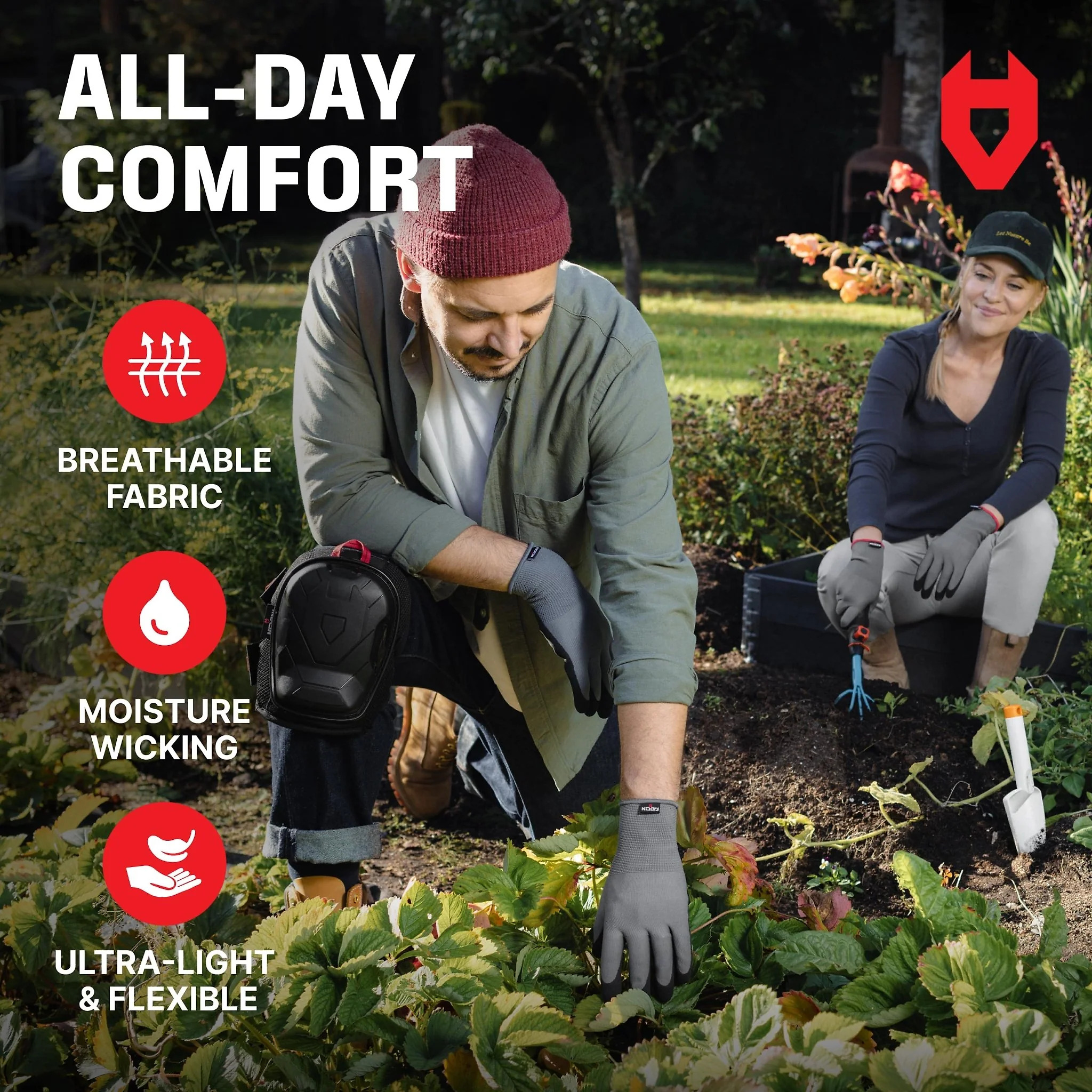GripFit+ Comfortable Gardening Gloves for Men – 180 PACK