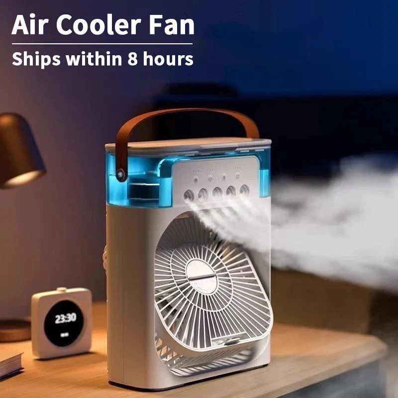 3-in-1 Portable Air Cooler Fan LED Night Light Humidifier