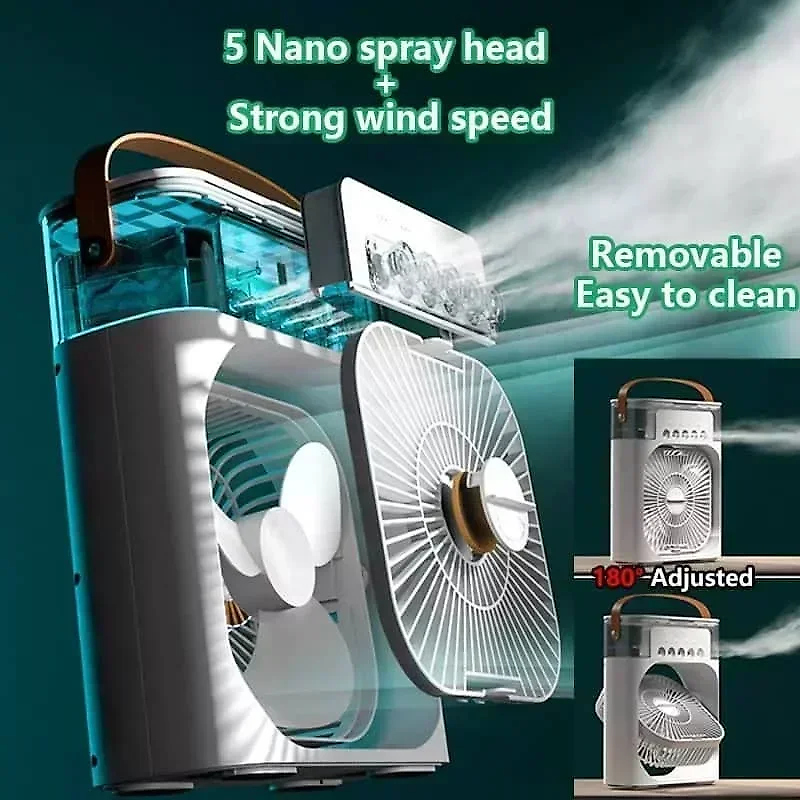 3-in-1 Portable Air Cooler Fan LED Night Light Humidifier