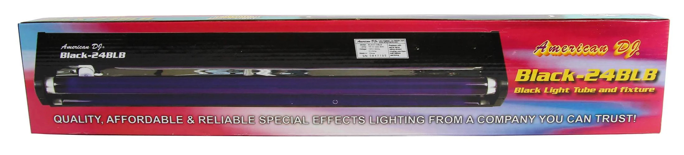 2 AMERICAN DJ BLACK-24BLB 24 UV Black Pro Blacklight Dorm Party Light Fixtures