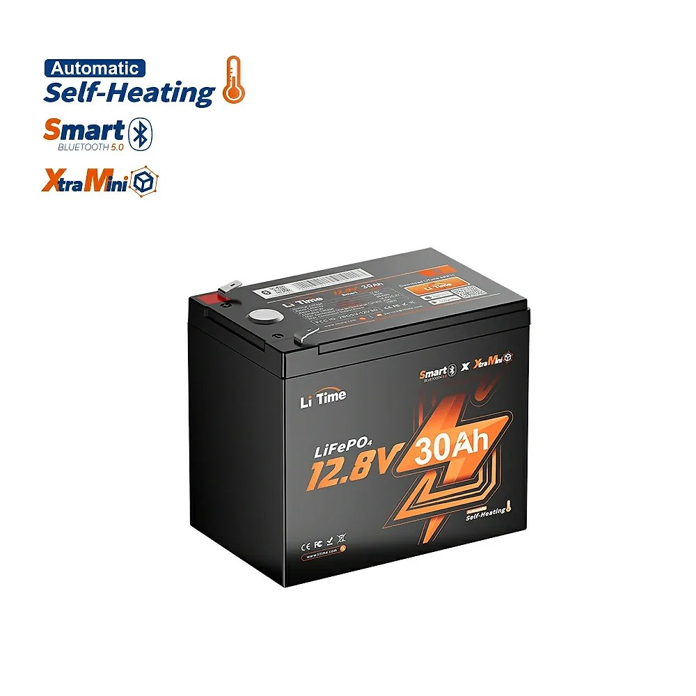 LiTime 12V 30Ah Ice Fishing & Portable Lithium Battery with Bluetooth & Self-Heating