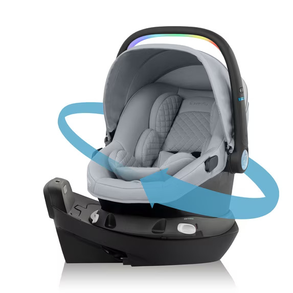 Evenflo Revolve180 LiteMax NXT Rotational Infant Car Seat with SensorySoothe. 2025. Quartz Gray