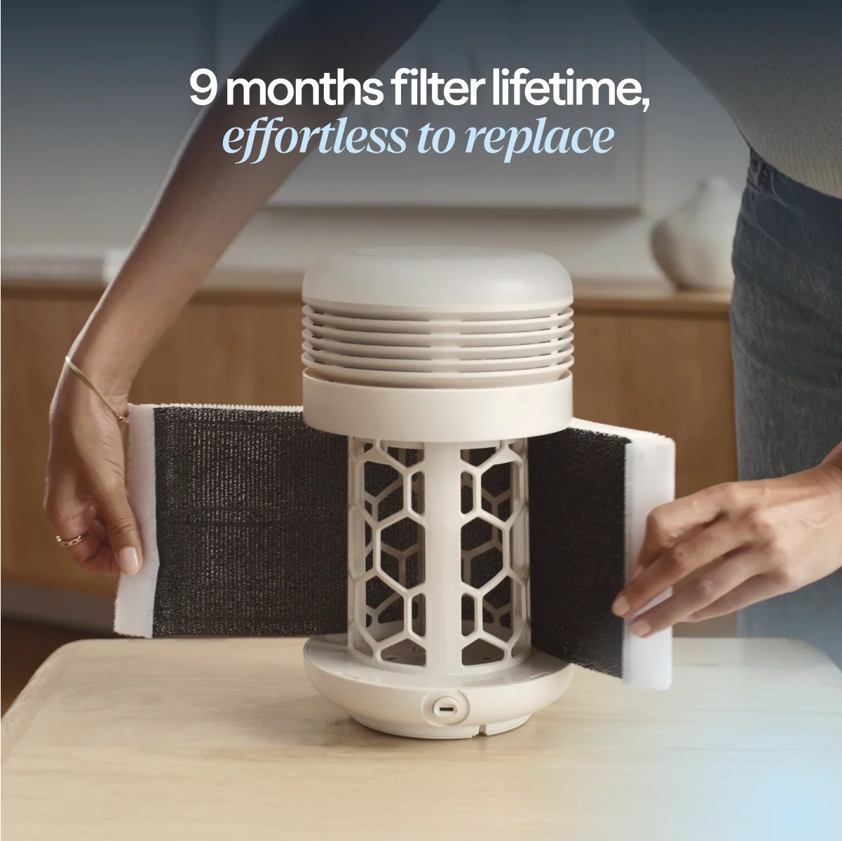 Mini Restful™ Sunrise Clock Air Purifier in Midnight