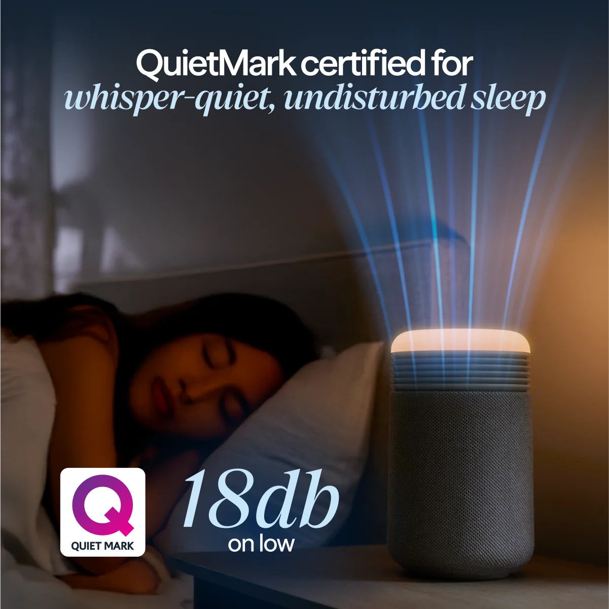 Mini Restful™ Sunrise Clock Air Purifier in Midnight