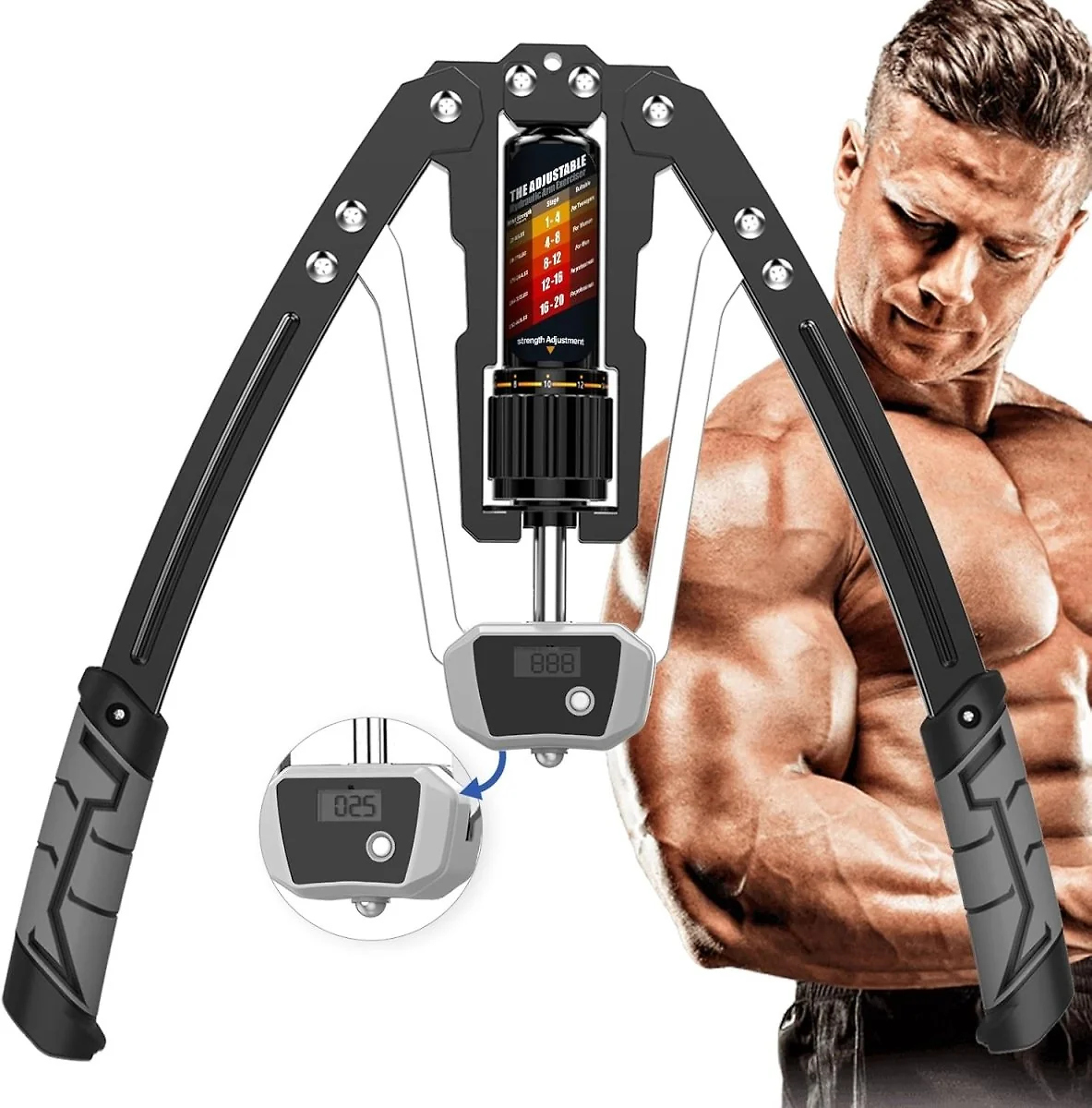 Adjustable Hydraulic Arm Trainer | 10-200 kg Resistance for Effective Upper Body Strength