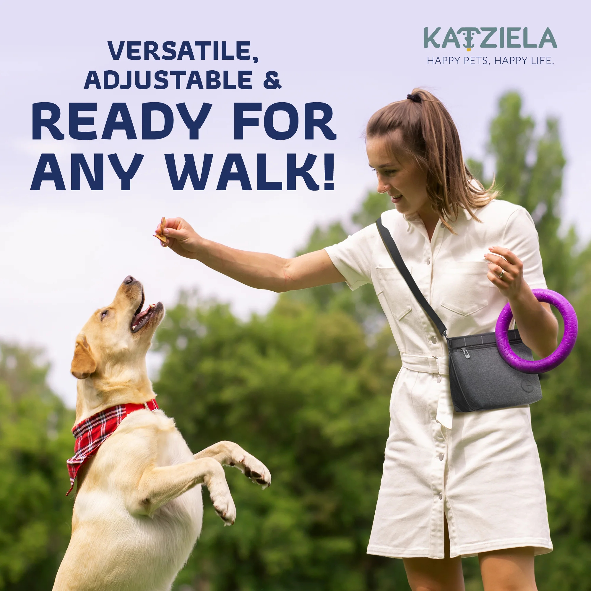 Katziela Expandable Pet Treat Pouch – Hands Free Dog Treat Pouch. Quick Access Magnet Closure – Anti Spill Dog Treat Bag – Treat Pouches for Pet Training. Adjustable Shoulder Strap & Belt Clip