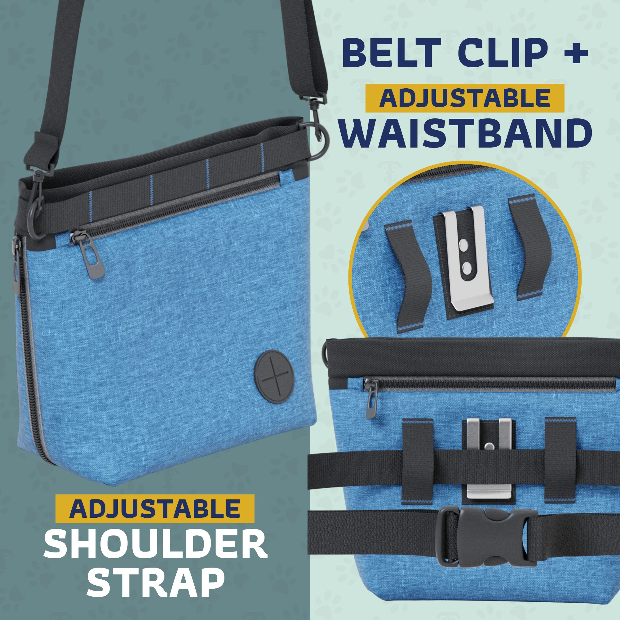 Katziela Expandable Pet Treat Pouch – Hands Free Dog Treat Pouch. Quick Access Magnet Closure – Anti Spill Dog Treat Bag – Treat Pouches for Pet Training. Adjustable Shoulder Strap & Belt Clip