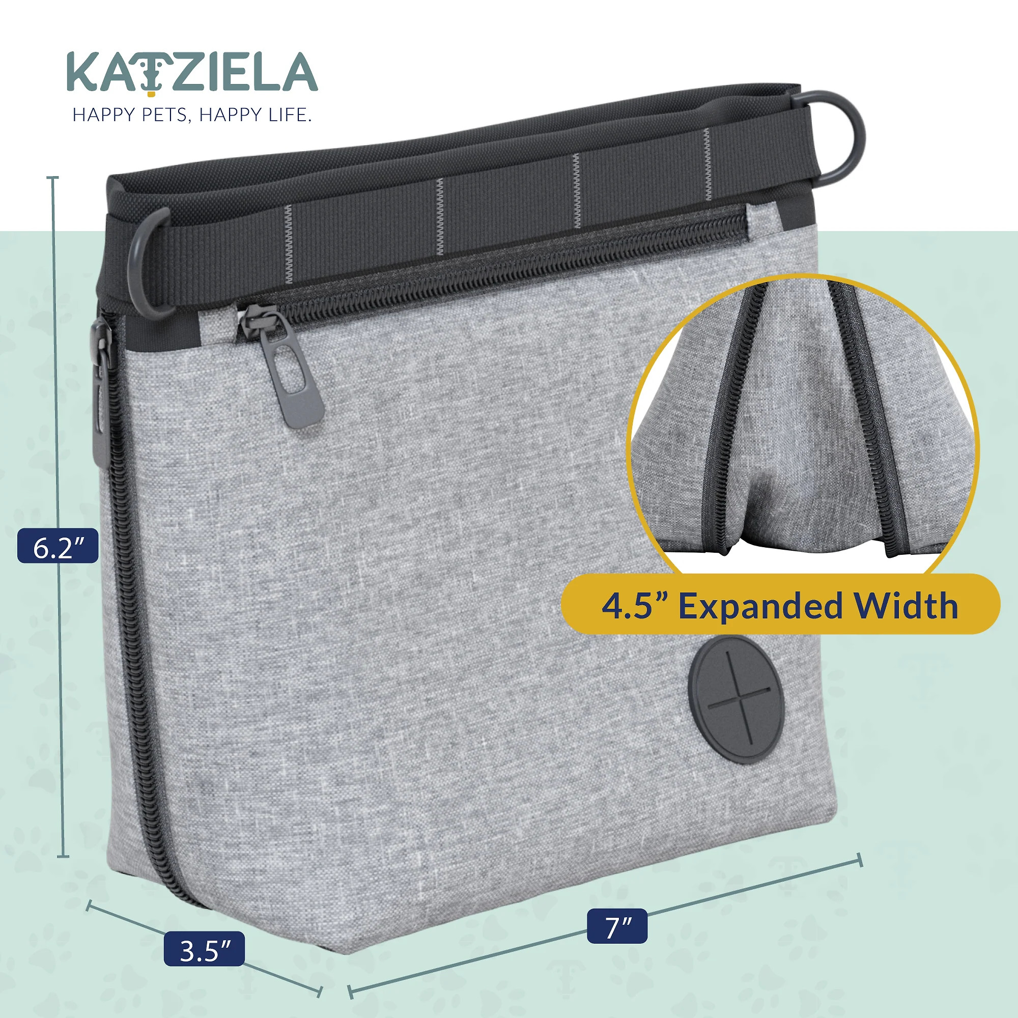 Katziela Expandable Pet Treat Pouch – Hands Free Dog Treat Pouch. Quick Access Magnet Closure – Anti Spill Dog Treat Bag – Treat Pouches for Pet Training. Adjustable Shoulder Strap & Belt Clip