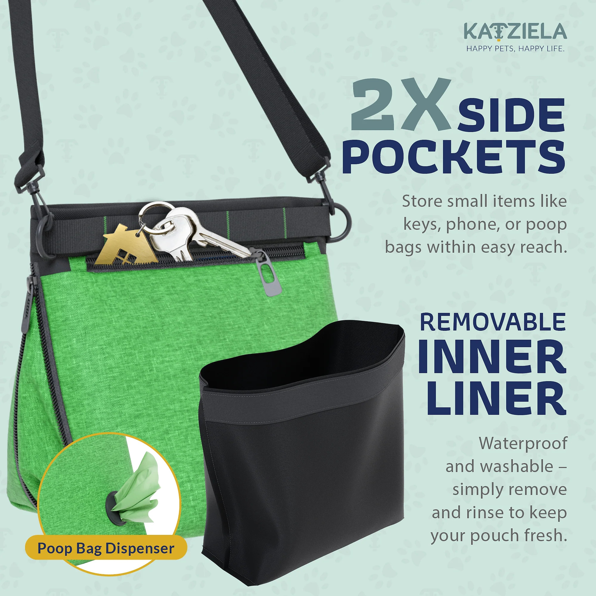 Katziela Expandable Pet Treat Pouch – Hands Free Dog Treat Pouch. Quick Access Magnet Closure – Anti Spill Dog Treat Bag – Treat Pouches for Pet Training. Adjustable Shoulder Strap & Belt Clip