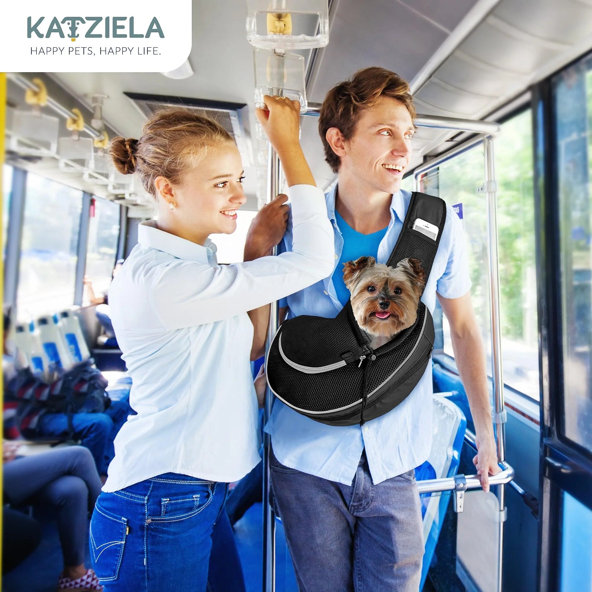 Expandable Sling Bag – Front Shoulder Pet Carrier for Small Dog. Cat and Puppy