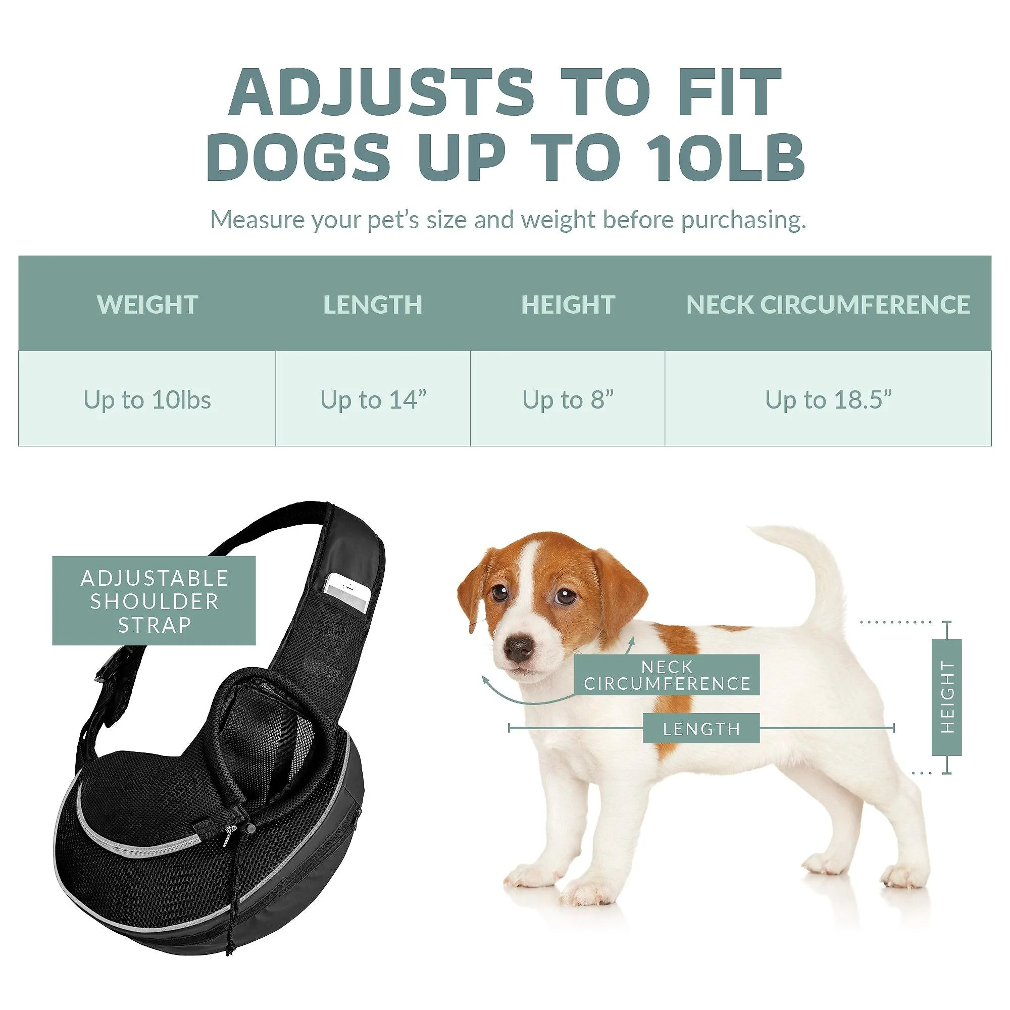 Expandable Sling Bag – Front Shoulder Pet Carrier for Small Dog. Cat and Puppy