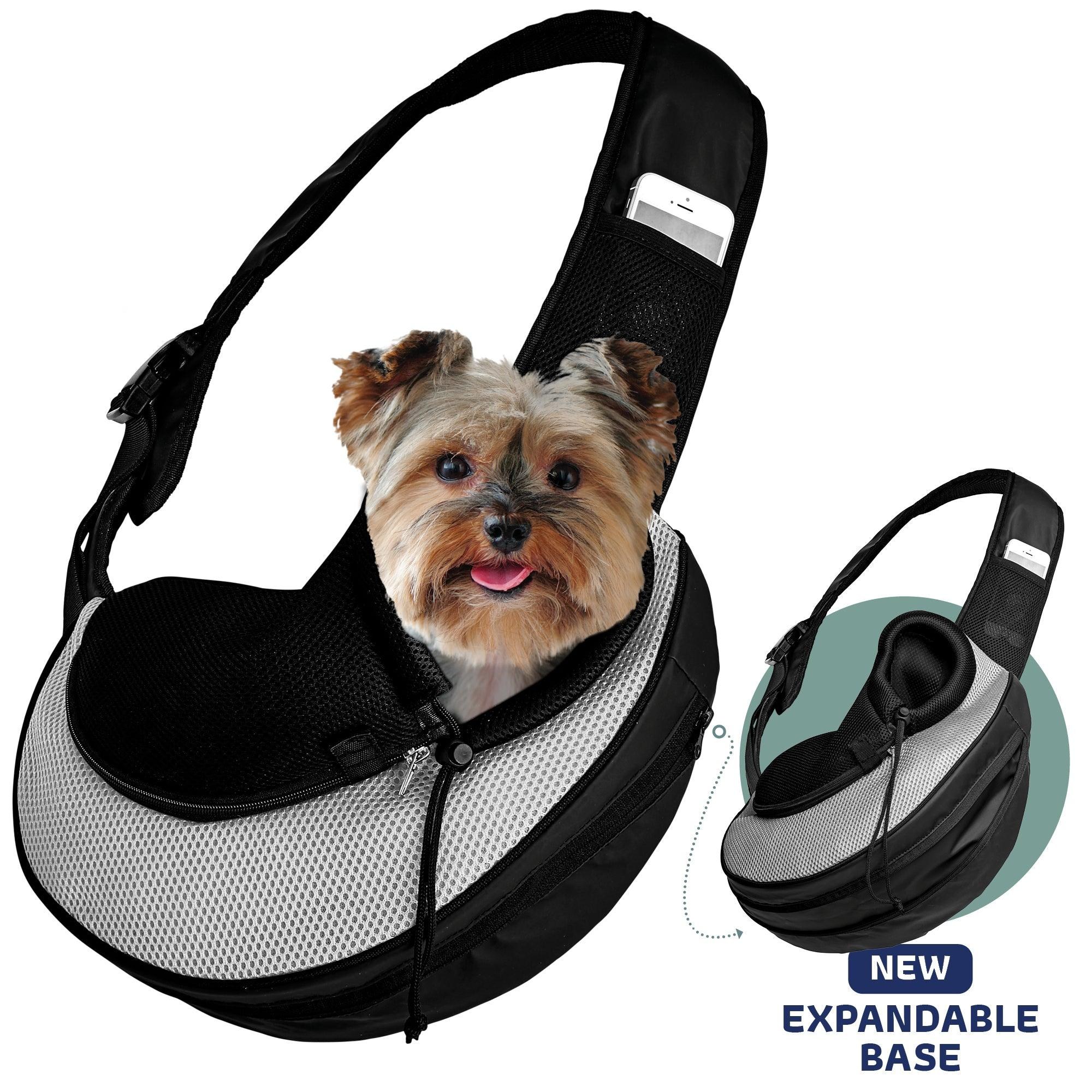 Expandable Sling Bag – Front Shoulder Pet Carrier for Small Dog. Cat and Puppy
