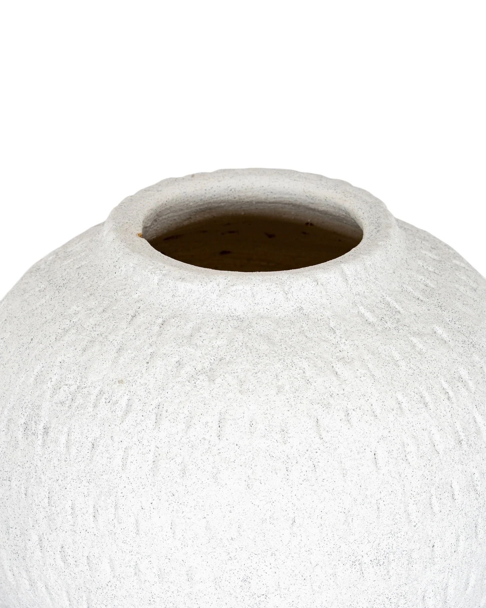 Ashen White Matt Round Vase Modern Home Decor
