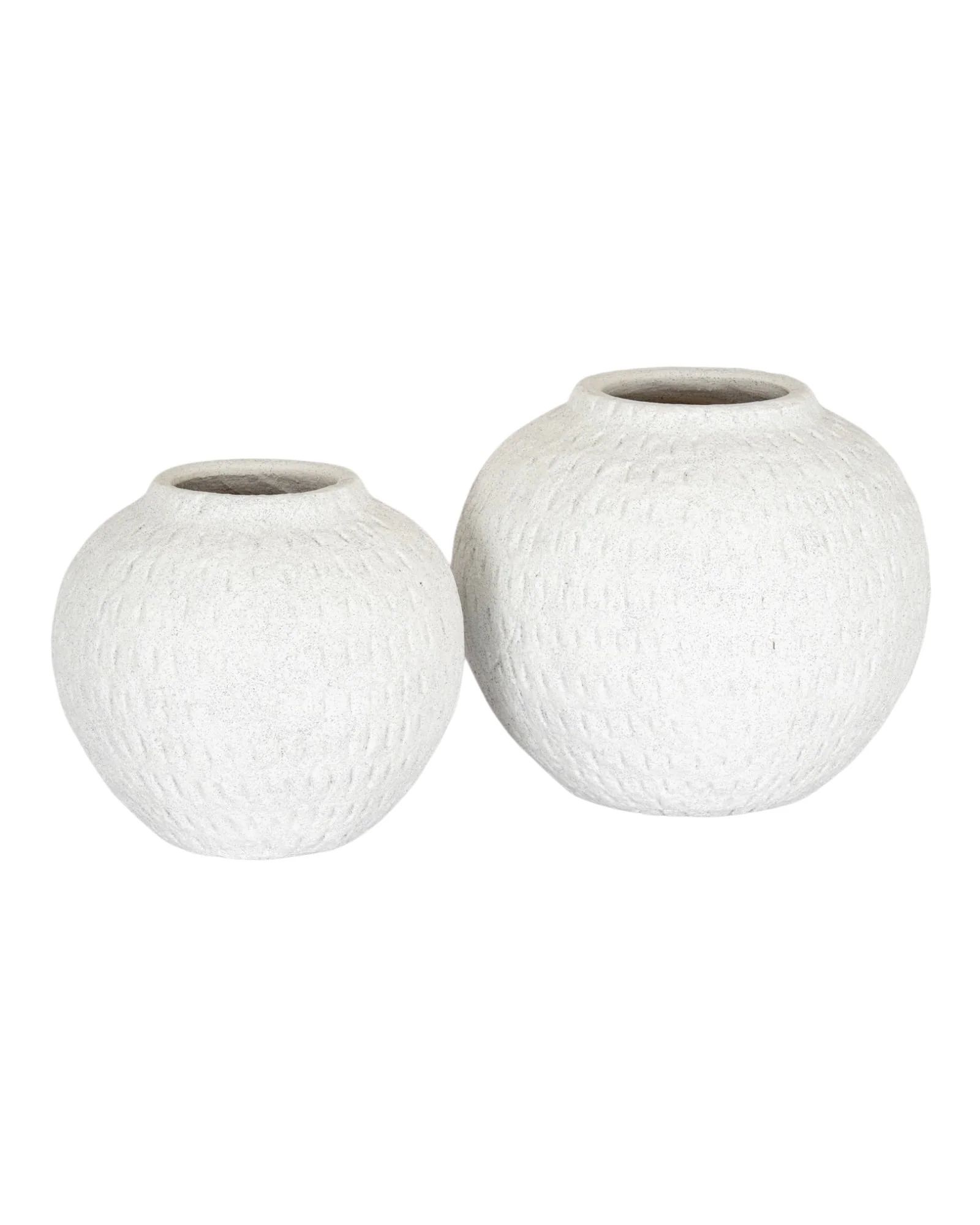 Ashen White Matt Round Vase Modern Home Decor