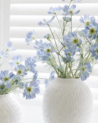 Ashen White Matt Round Vase Modern Home Decor