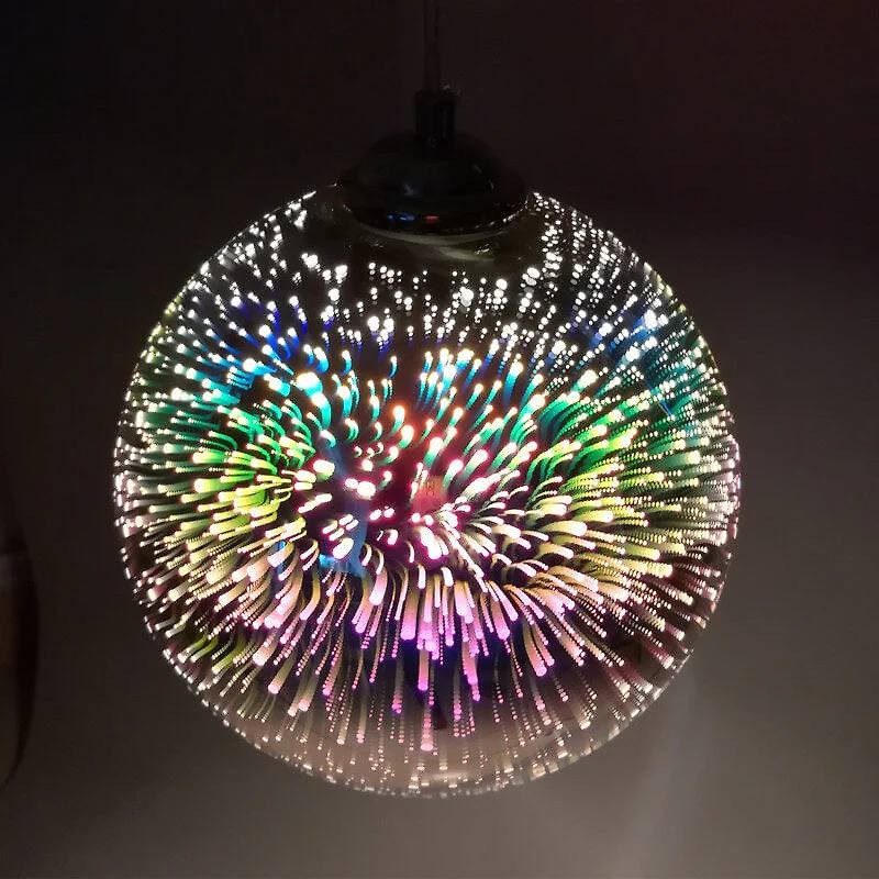 3D Fireworks Glass Pendant Light with Creative Color Design