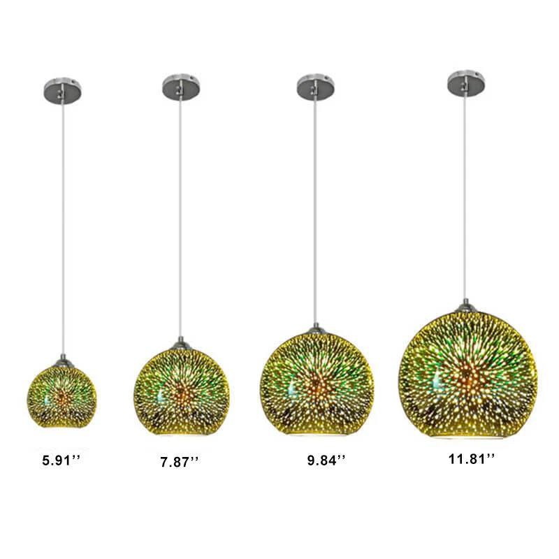 3D Fireworks Glass Pendant Light with Creative Color Design