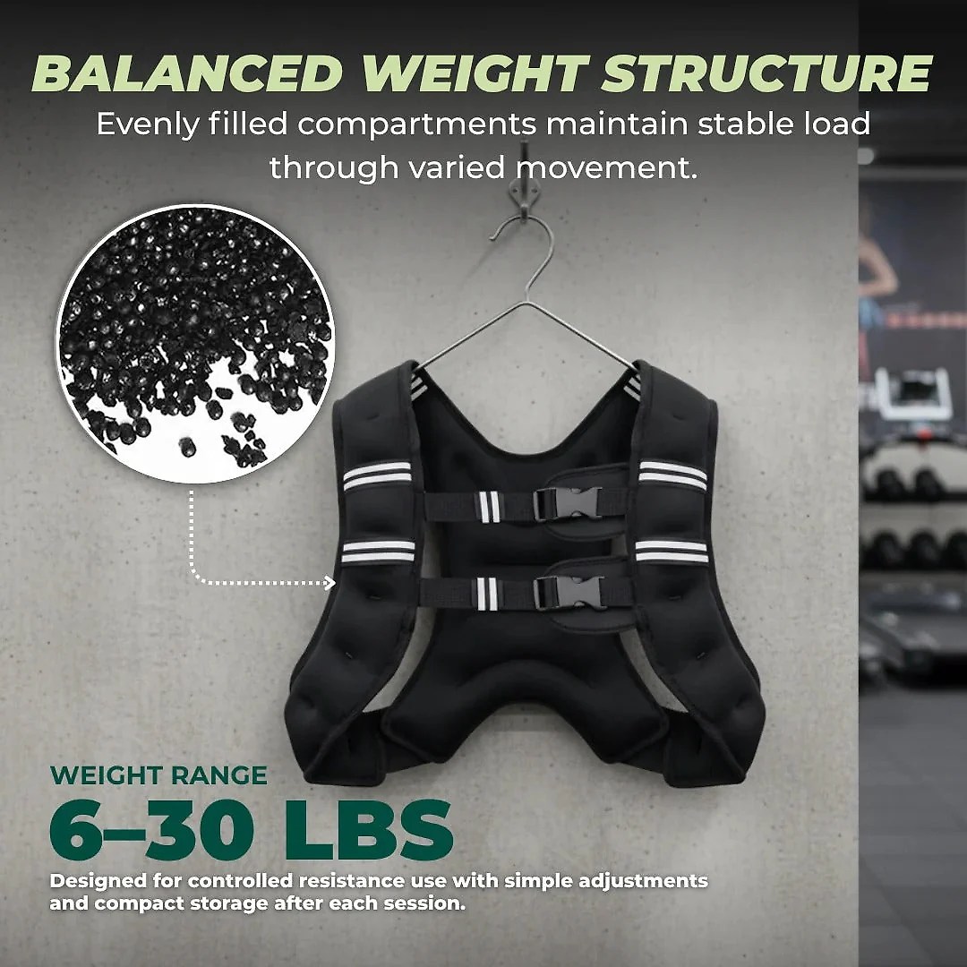 Adjustable Weighted Fitness Vest for Enhanced Workouts with Breathable Design | Customizable Resistance for Optimal Performance