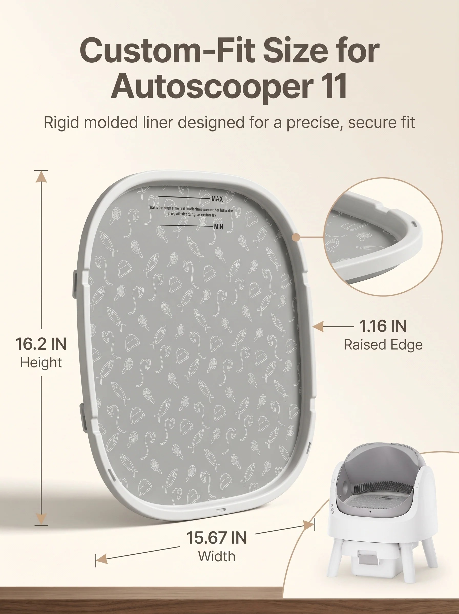 AutoScooper 11 Litter Base Bed – 2 Pack