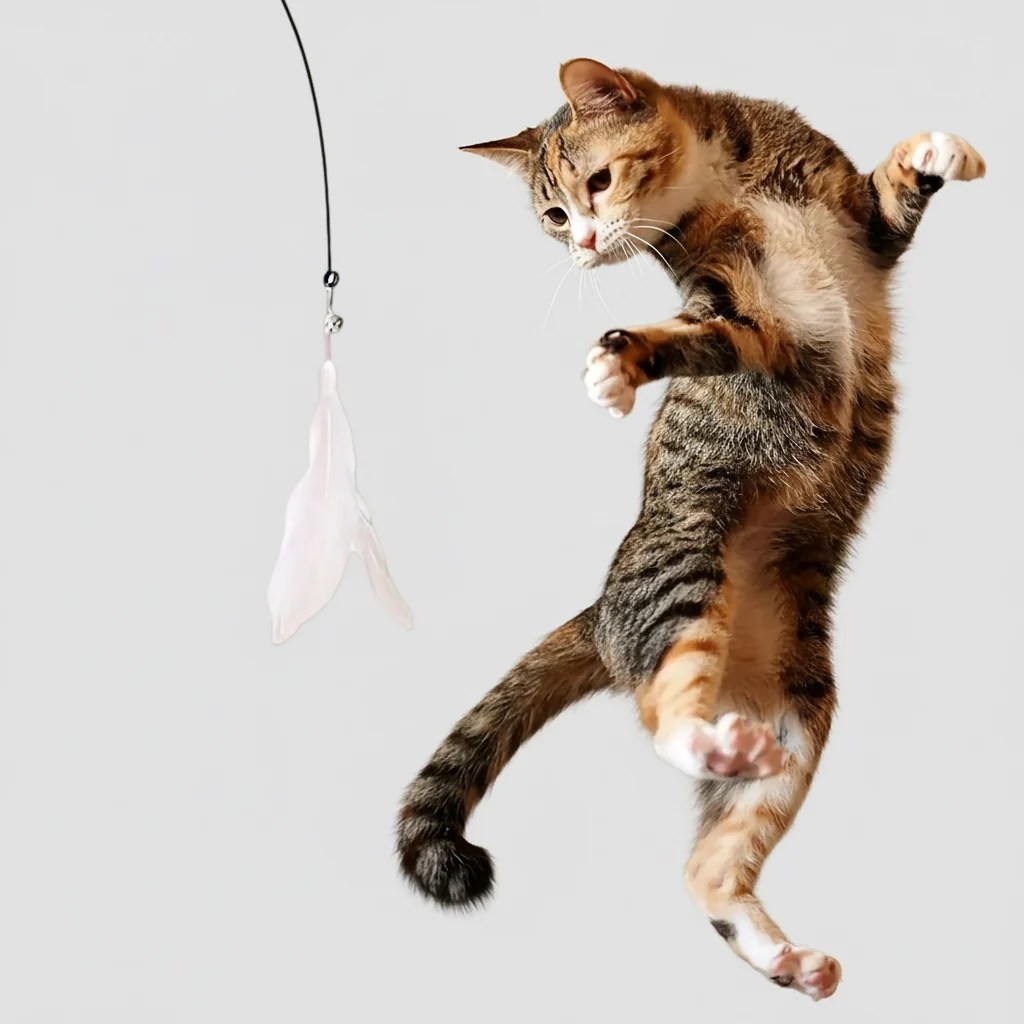 Cat Teaser Toy – Feather Wand