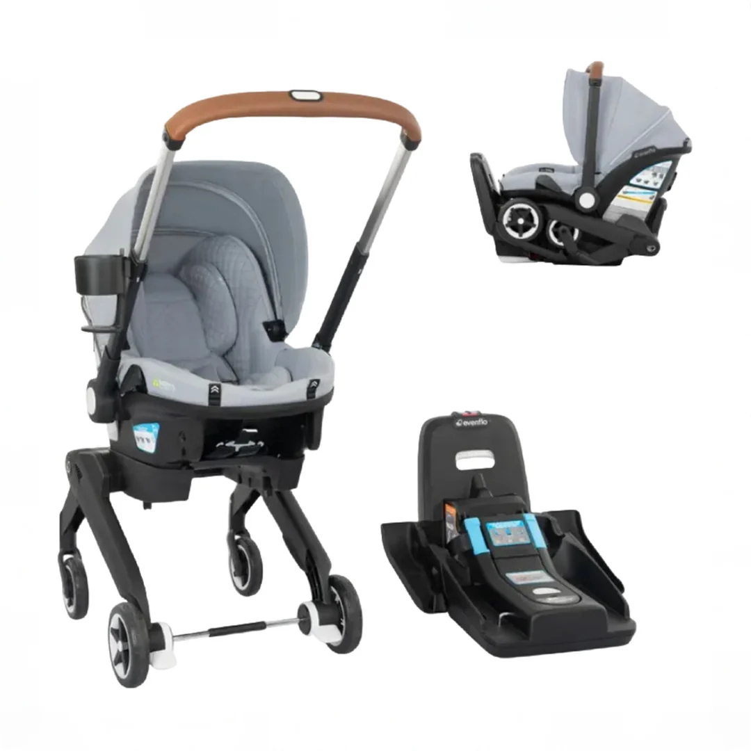 Evenflo Shyft Dual Ride Infant Car Seat Stroller Combo. 2025. Quartz. with Carryall Storage and Green & Gentle Fabric