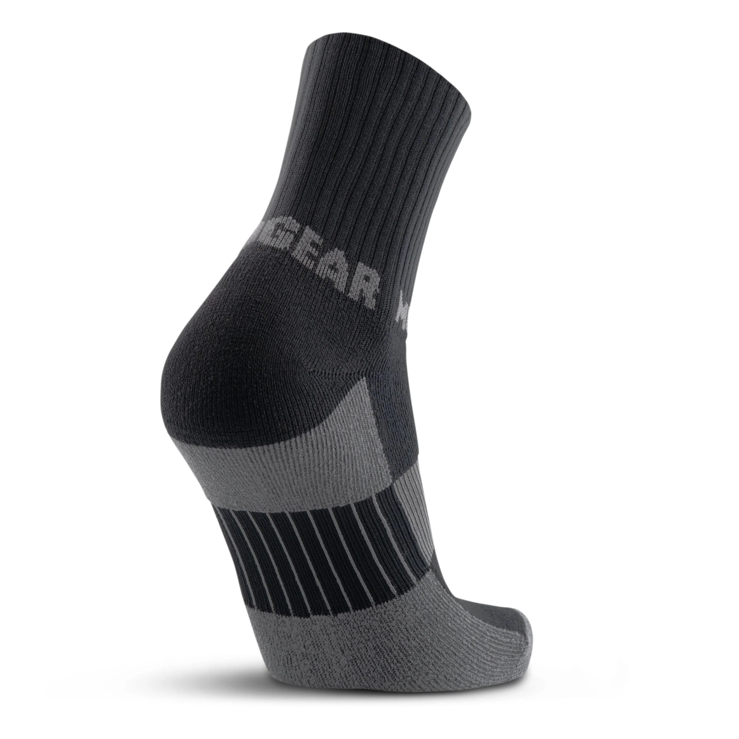 5 Crew Height Trail Running Sock (Black/Gray)