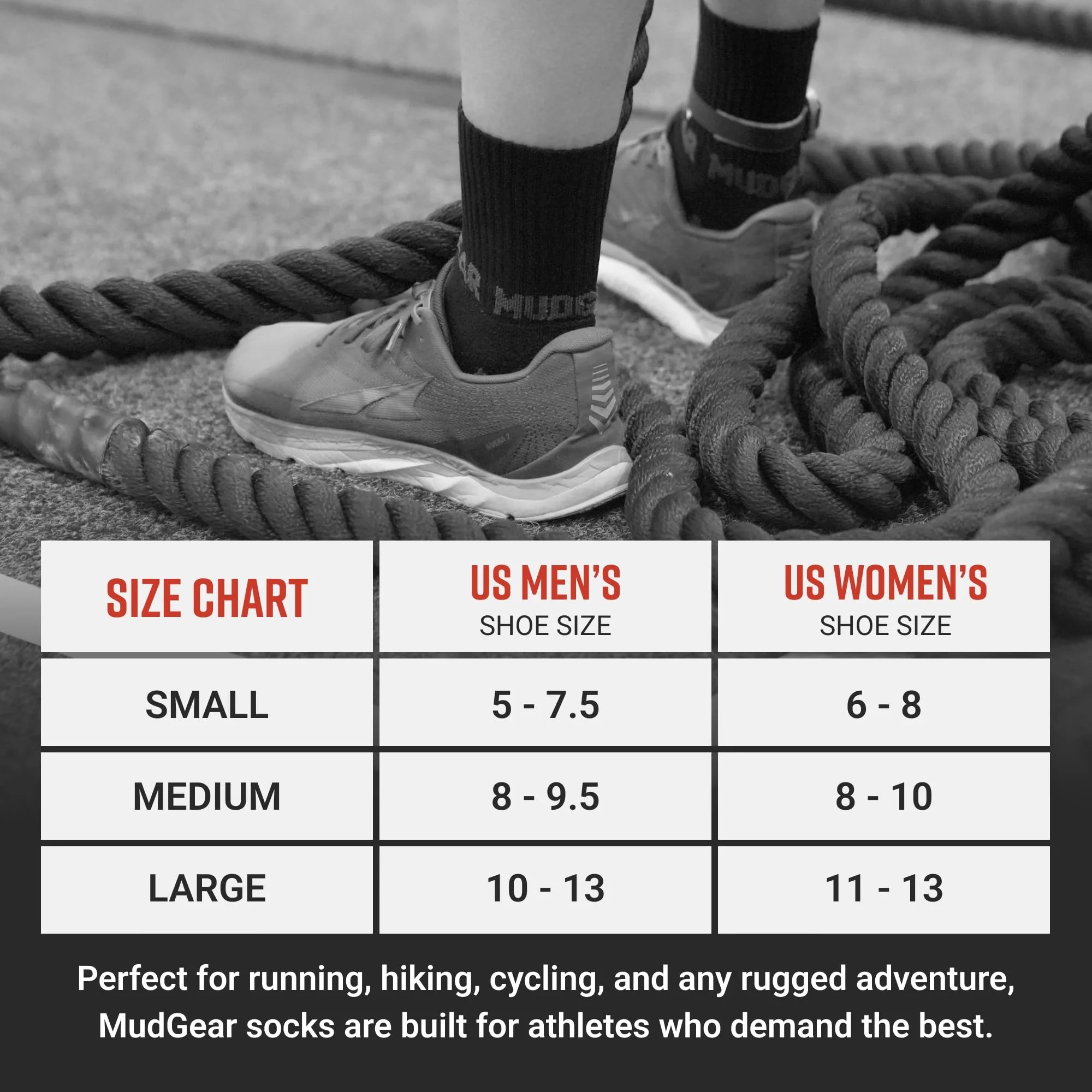 5 Crew Height Trail Running Sock (Black/Gray)
