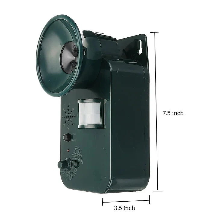 Animal Repeller Ultrasonic Outdoor Cordless 9V DC 5000 Sq Ft Coverage