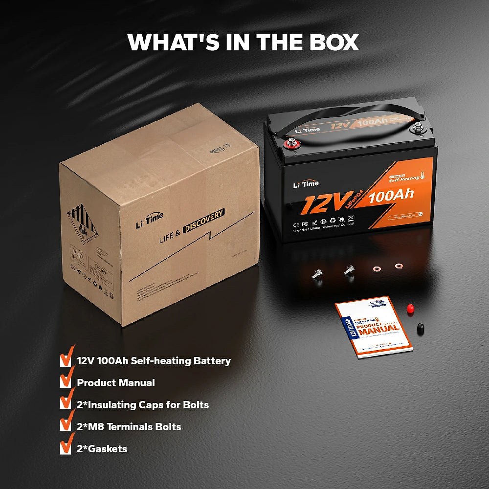 LiTime 12V 100Ah Batteries for Marine & RV