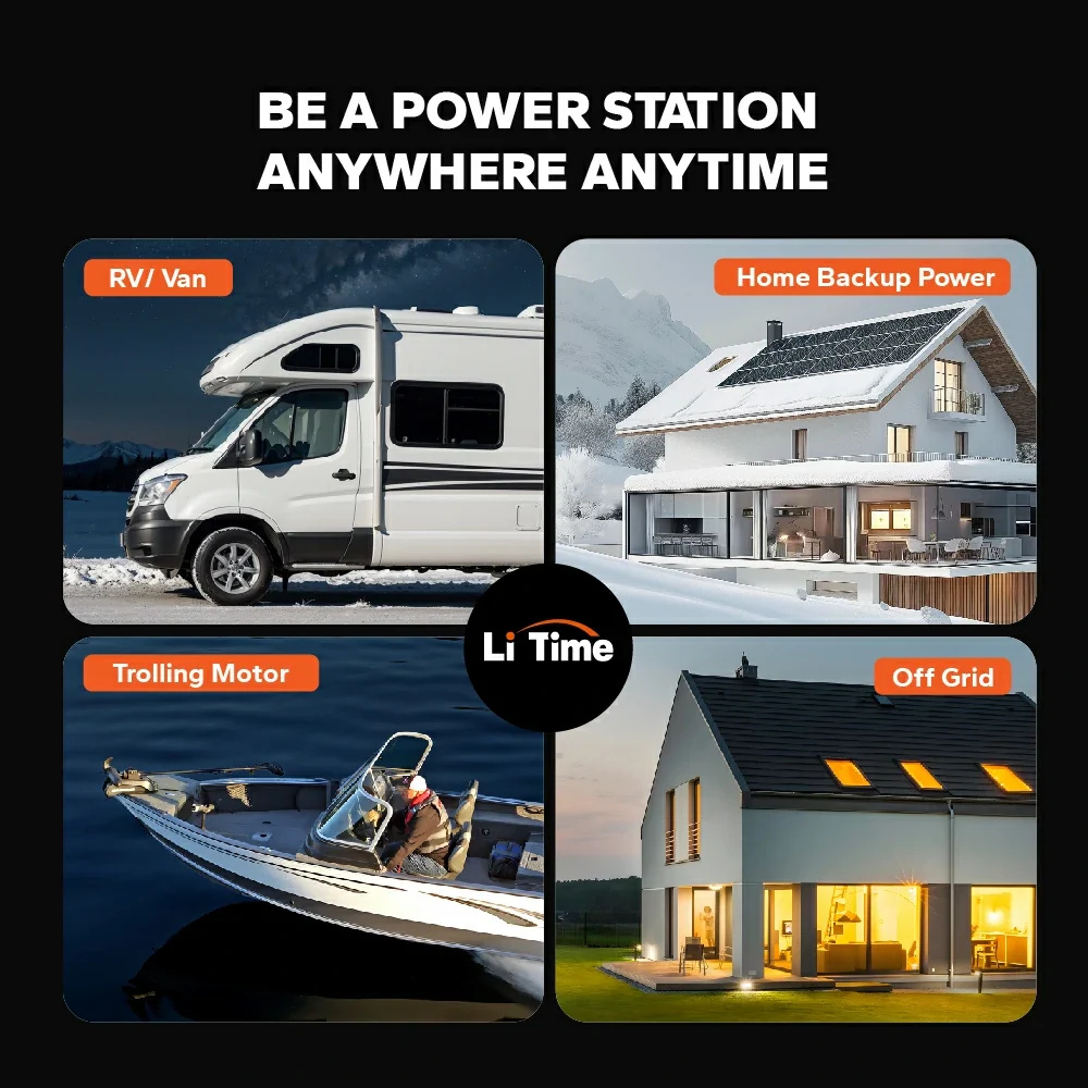 LiTime 12V 100Ah Batteries for Marine & RV