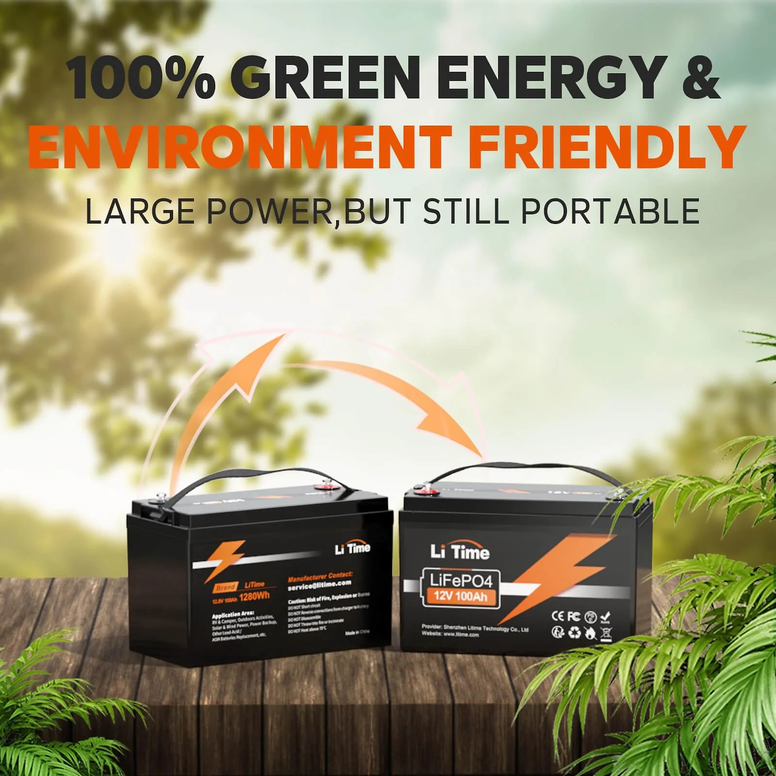 LiTime 12V 100Ah Batteries for Marine & RV